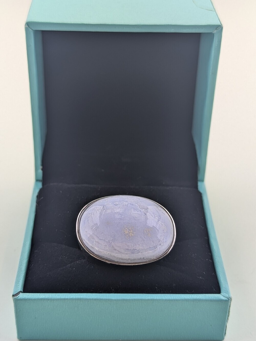 ✨ Natural Blue Chalcedony Sterling Silver Statement Ring ✨